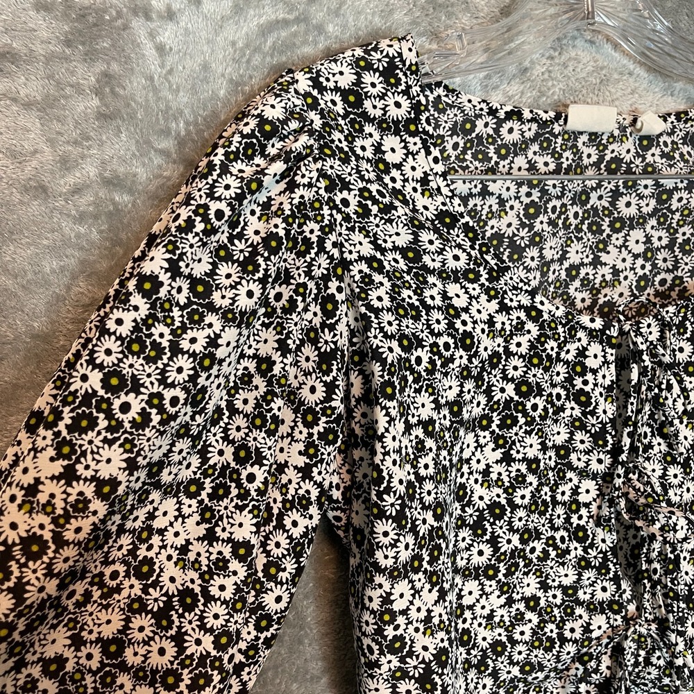 Levis Womens Embry Tie Blouse S‎ Floral Cropped Milkmaid Peasant Cottage Boho